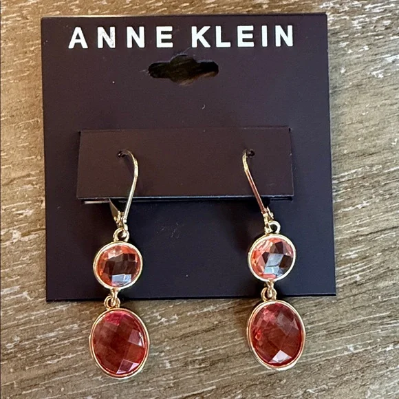 Anne Klein Color Stone Double Drop Earrings - Picture 3 of 4